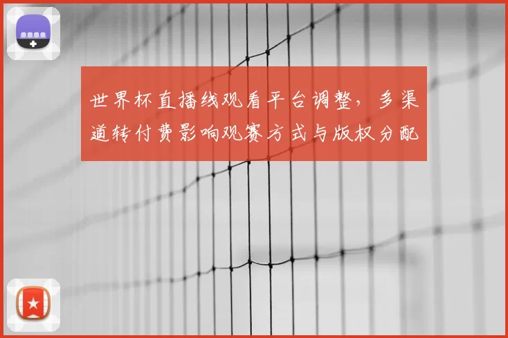 世界杯直播线观看平台调整，多渠道转付费影响观赛方式与版权分配